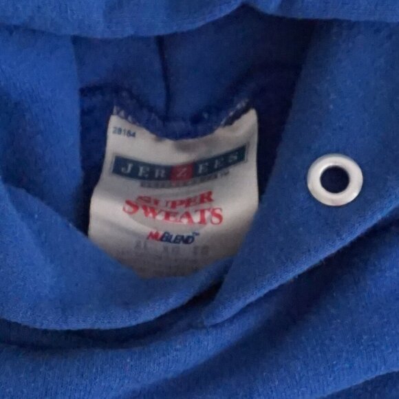 VTG '90S Mountaineer Middle Collegiate Blue Cotton Hoodie Sweatshirt Jerzees XL - Picture 4 of 10
